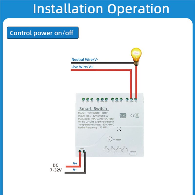 Tuya 4 Channel - Interruptor Inteligente WiFi de 4 Canales