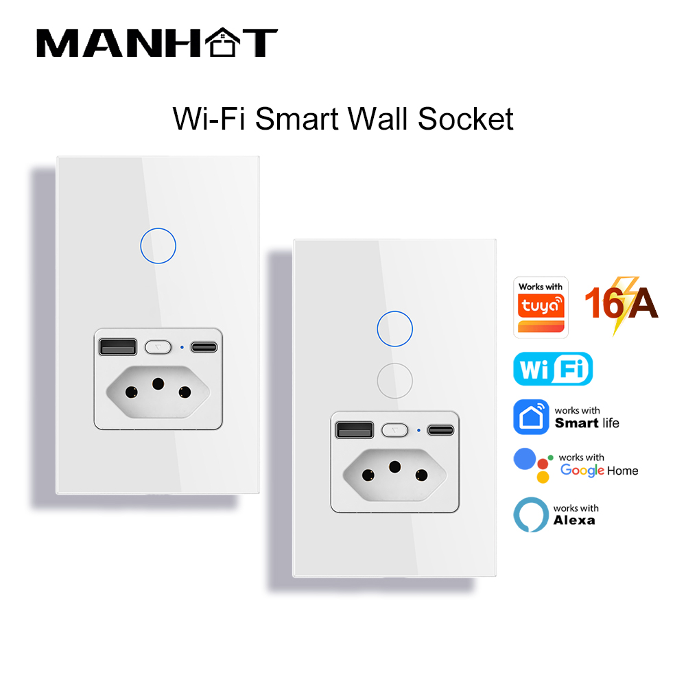 Smart Relay Tuya - Interruptor Táctil Inteligente Wifi MANHOT 16A,